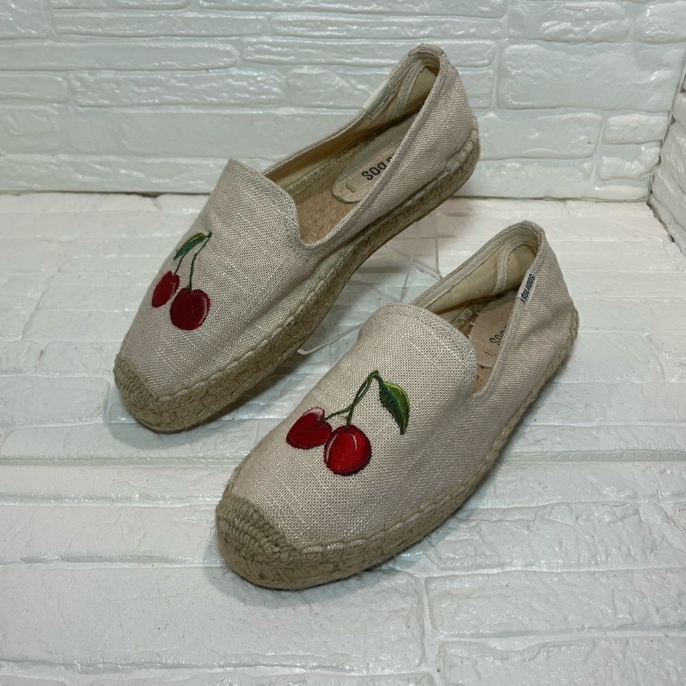 Soludos Cherry Burlap Espadrille Flats